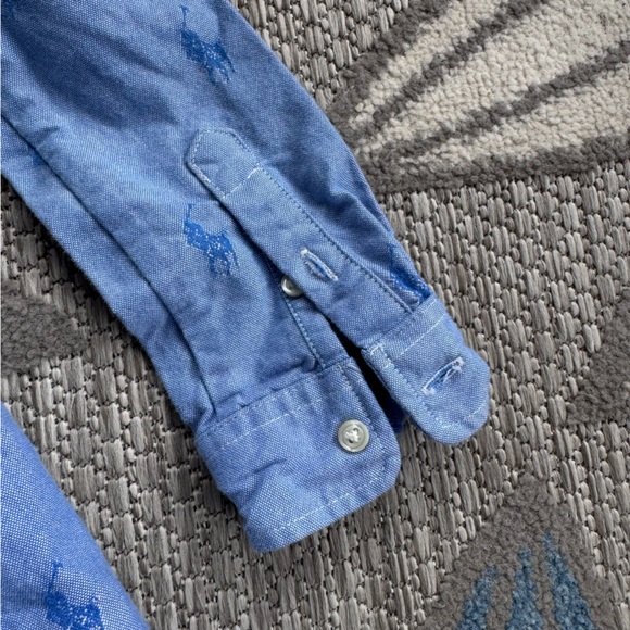 Polo Ralph Lauren Youth Girls Oxford Blue Embroidered Pony Shirt Dress Size 6 - Picture 7 of 7